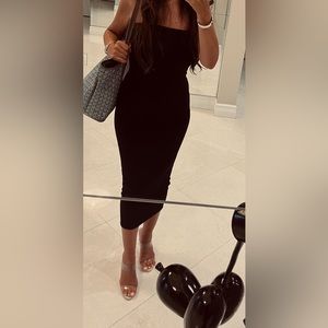 Strapless black dress